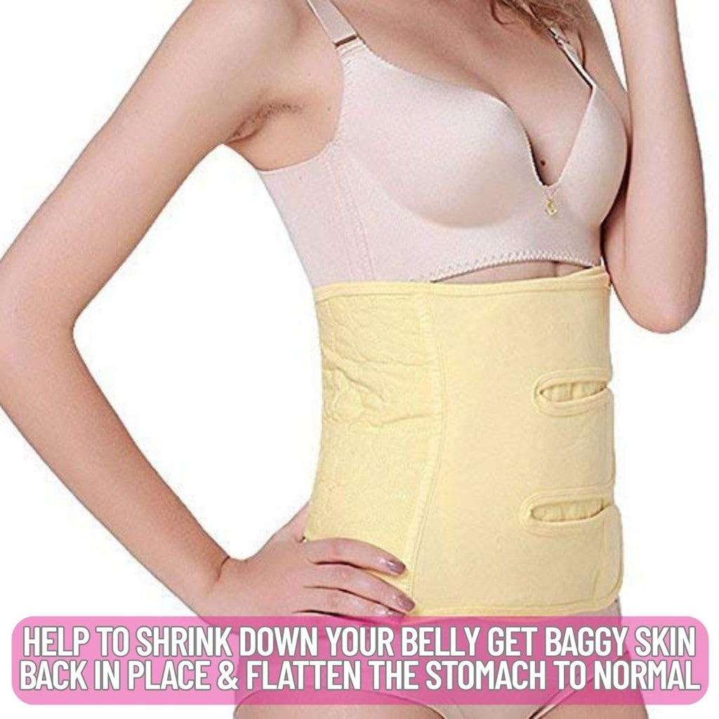 JERN Abdominal Surgical Binder Wrap for Stomach Post Surgery Compression C section Postpartum Support Recovery after Hysterectomy Belly Band (Yellow, Extra Large)