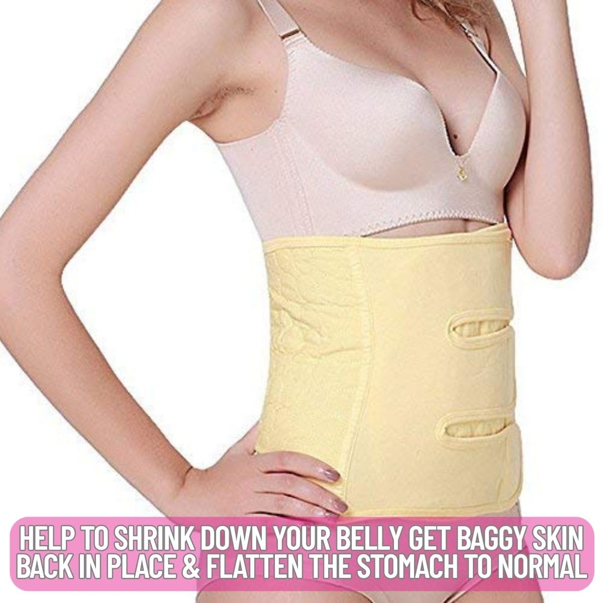 JERN Abdominal Surgical Binder Wrap for Stomach Post Surgery Compression C section Postpartum Support Recovery after Hysterectomy Belly Band (Yellow, Extra Large)