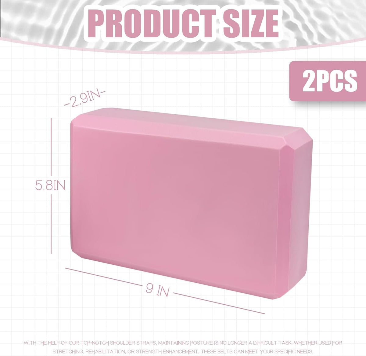 Septo 2 Pcs Yoga Blocks, 9x6x3 Inch Foam Blocks for Pilates | High density EVA foam Yoga Props lightweight non-slip surface for meditation stretching balance training