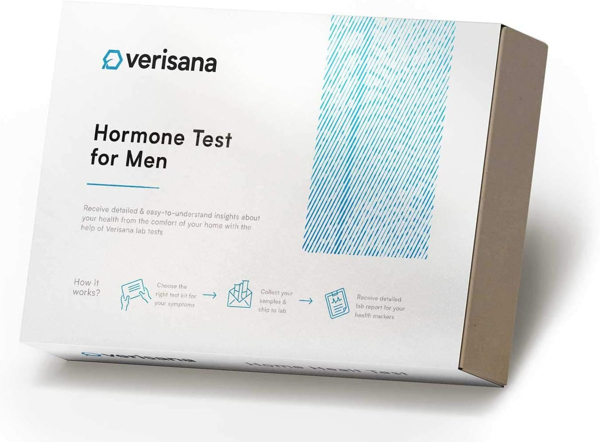 Hormone Test for Men – Check 5 Essential Hormones – Saliva Kit for CLIA-Certified Lab Analysis – Verisana