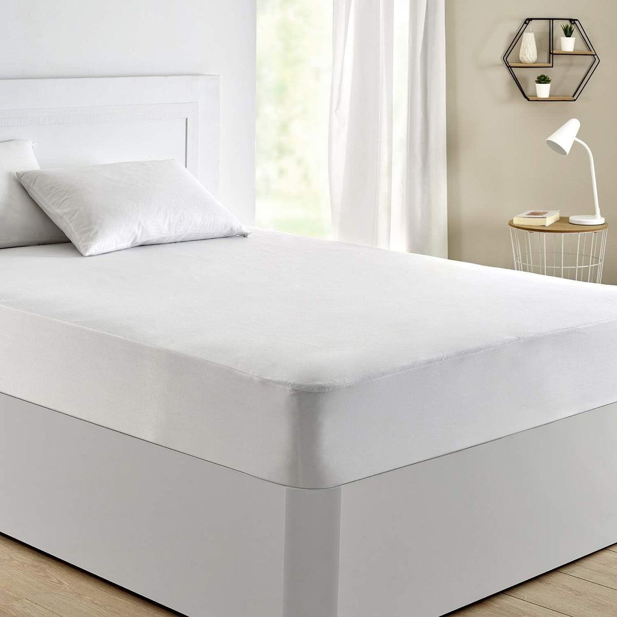 Pikolin Home - Mattress Protector 105 x 190 cm -Waterproof Jersey 100% Hygienic Cotton - Breathable and Absorbent - Oeko-Tex Certified, Silent - Mattress Cover
