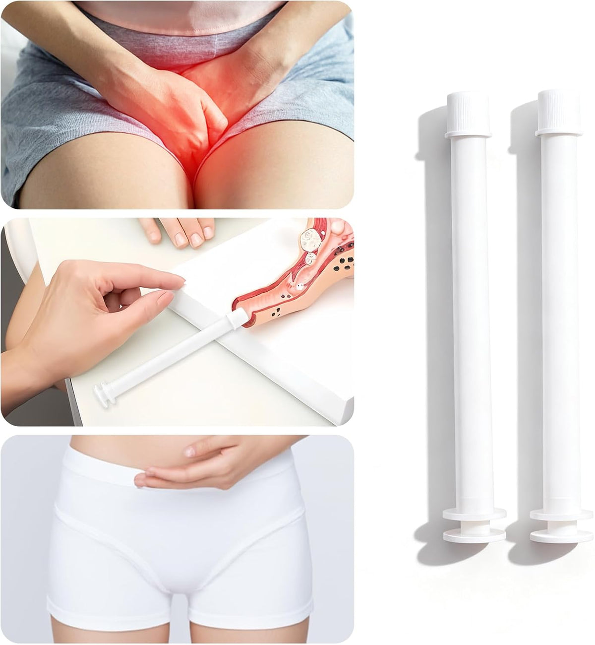 20Pcs 5g Gynecological Medicine Applicators Portable Womens, Private Disposable Vaginal Cream Applicators, Plastic Large Straight Tube Pusher Suppository Applicator,Safe，gentle And Convenient