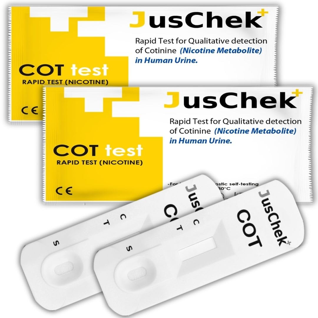 JusChek Cotinine Rapid Test Kit, 5-Minute Nicotine Metabolite Detection in Urine, Self-Testing (2)