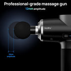 Massage Gun Deep Tissue Portable Muscle Massager Heat Therapy 12mm | LED Display, 12mm Deep Tissue Relief Back Neck Shoulder Legs, Quiet Home Gym Travel, Men Women Athletes,FSA Eligible HSA