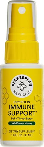 Beekeeper's Naturals Propolis Throat Spray for Daily Immune Support, 1 oz | 95% Bee Propolis Extract, Natural Immune Support & Sore Throat Relief, Antioxidants, Keto, Paleo, Gluten-Free