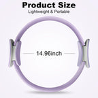 Pilates Ring 15 Inch Magic Circle Ring, Dual Padded Handles Pilates Rings Circle, Adjustable Yoga Ring