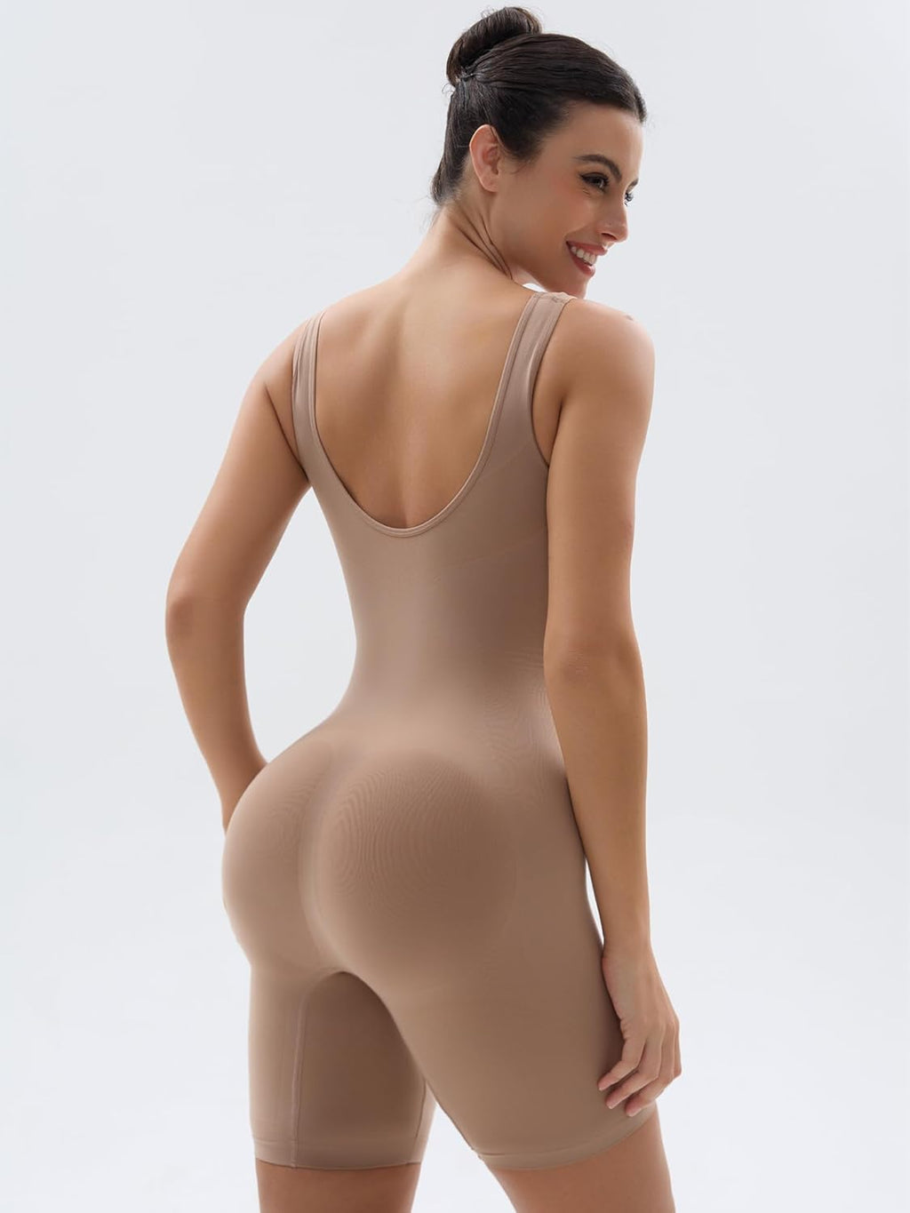 SHAPERX Women's Shaping Mid-Thigh Bodysuit Tummy Control Shapewear Seamless Full Body Shaper