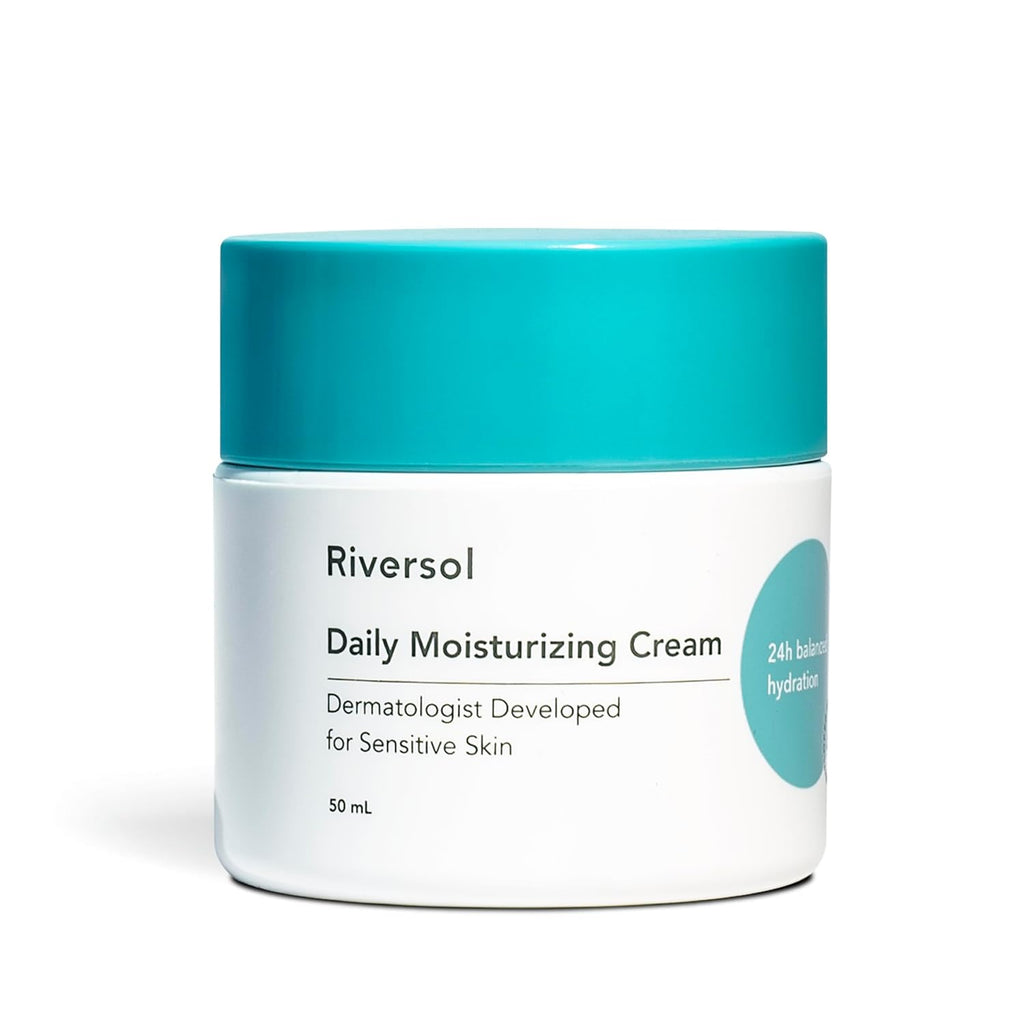 Riversol Face Moisturizer for Sensitive Skin | Rosacea Cream for Redness Relief | Hydrating Face Cream for Dry Skin | Fragrance Free | Dermatologist Developed | 4 Month Supply