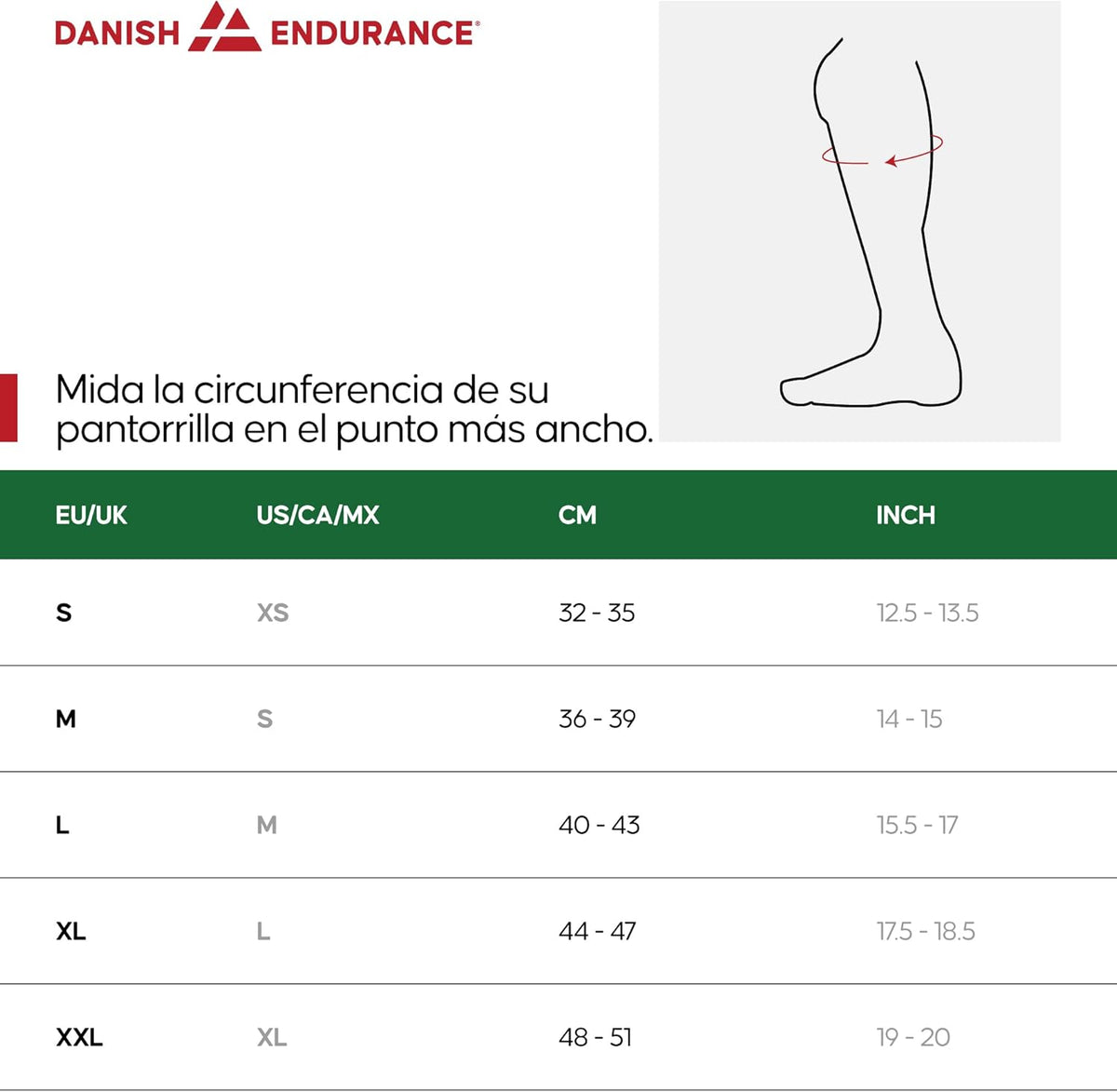 DANISH ENDURANCE Premium Compression Sleeve for Running, Quick-Drying, for Men and Women, 1 or 3 Pack