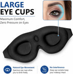 ALASKA BEAR Sleep Mask Memory Foam Contoured Eye Cups for Women and Men, Soft 3D Blackout Eye Mask for Sleeping No Pressure on Eyelids and Eyelashes Protection, Earplugs Set, Black