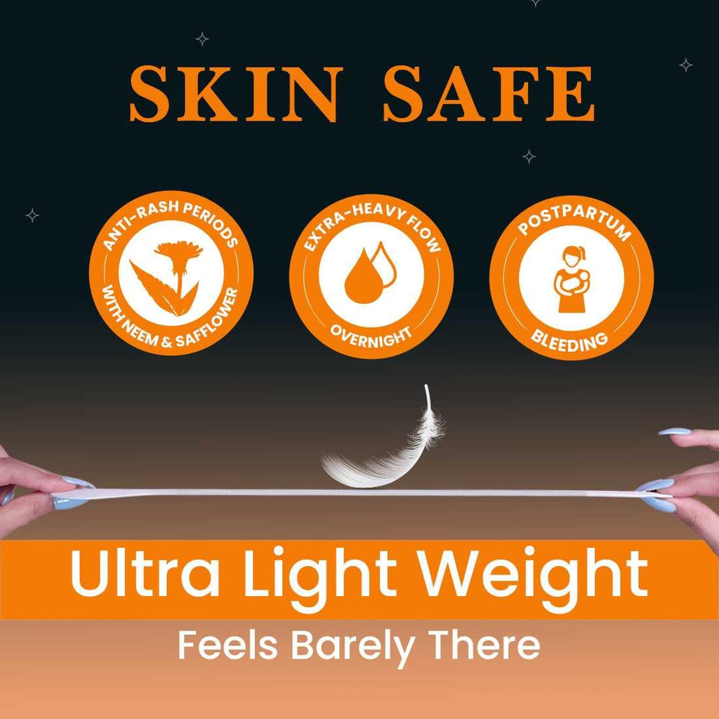 everteen Relax Night 30 XXXL Ultra Thin Sanitary Pads for Women, For Super Heavy Flow with Wider Back, Front to Back Coverage, Upto 12 Hours of Absorption, Maternity Pads, Pack of 1 (410mm)