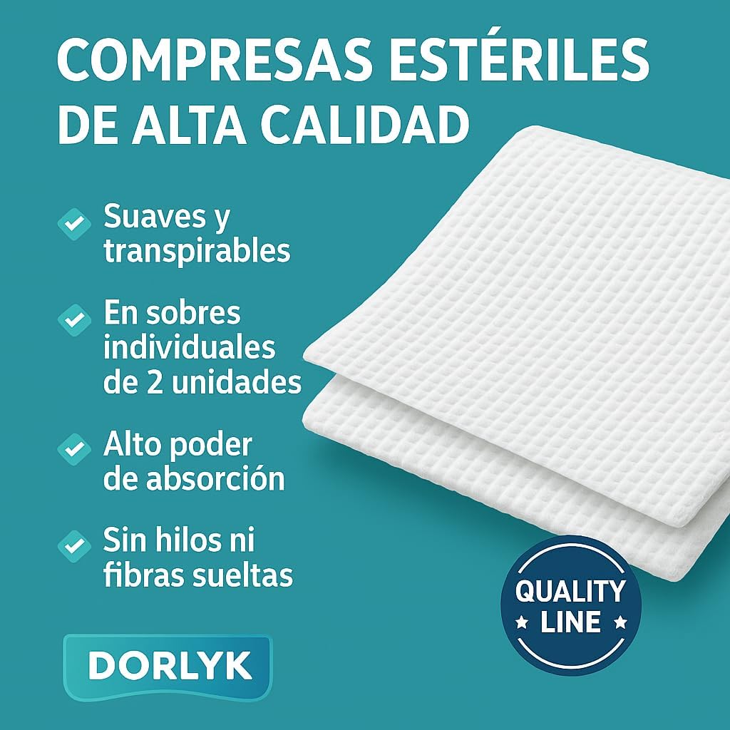 DORLYK 100 Sterile Gauze - Non-Woven Gauze - Baby Gauze - Cotton Pads - Large Sterile Gauze - Non Woven Gauze - Non Woven Gauze - Non Woven Gauze - Medical Gauze - Tnt Gauze