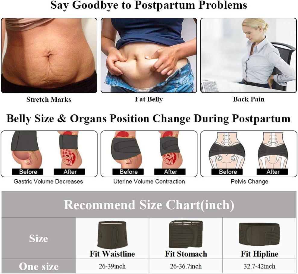3 in 1 Postpartum Belly Wrap, lifecolor Postpartum Belly Girdle Support Recovery Waist Pelvis Belt, Body Shaper Postnatal Shapewear