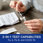 TyFast Flu A/B & COVID-19, At home 3-in-1 Rapid Test Kit, 4 Tests | Nasal Swab Self-Test, Easy-To-Use For Adults And Kids, EUA Authorized OTC, Results In About 10 Minutes