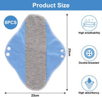 8 Pieces Reusable Sanitary Pads, 23 x 16 cm Washable Panty Protectors, Postpartum Cotton Hygienic Towel, for Menstruation, Leakproof Design, Comfortable, Suitable for All Women.