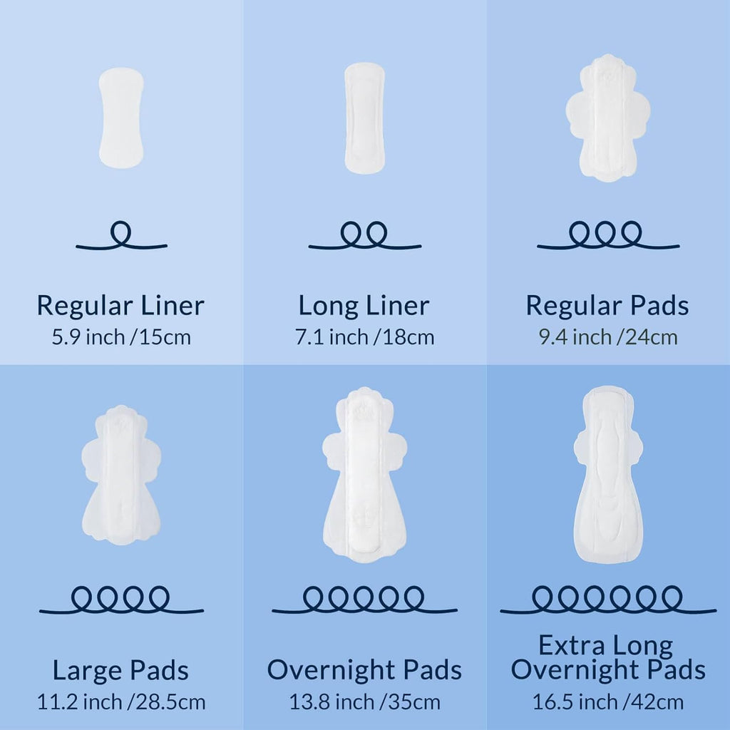 Absorventes Sanitary Pads Fragrance-Free 100% Cotton