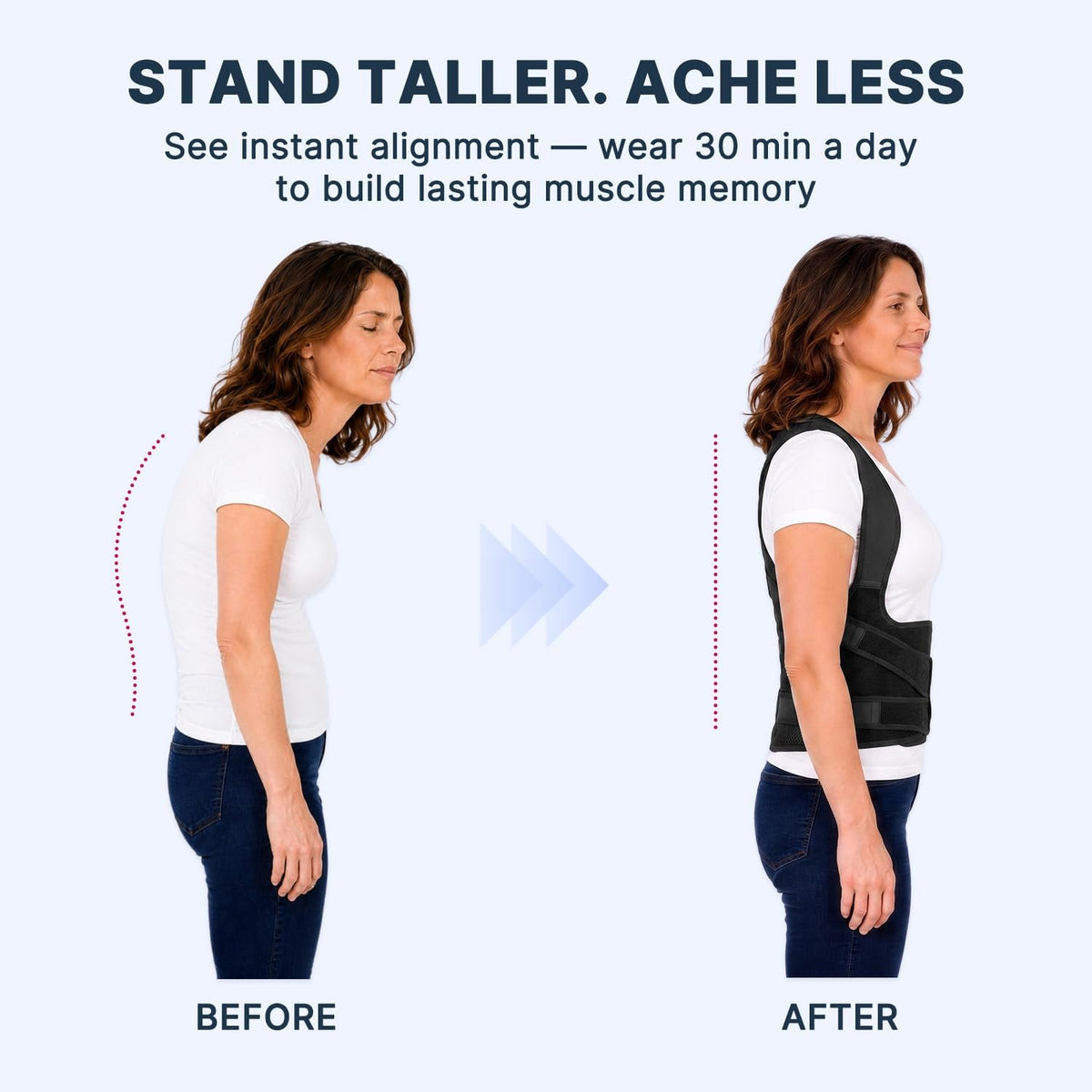Fit Geno Posture Corrector for Women & Men, Back Shoulder Support Brace