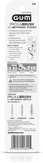 GUM Proxabrush Permanent Handle Refills, 4 Pack