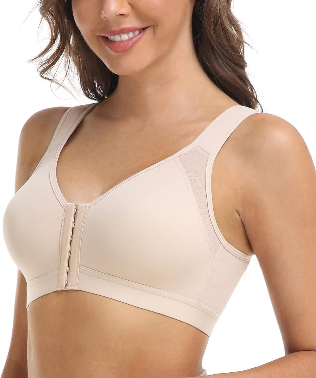 DotVol Basic Posture Corrector Bra with Front Closure Wide Straps Postoperative for Women