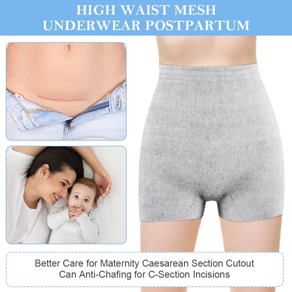 ACWOO Disposable High Waist Postpartum Underwear for Caesarean Section 9 PCS Seamless Pregnant Panties Maternity Caesarean Underwear Super Stretchy Breathable Absorbent