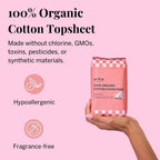 Pixie Organic Cotton Ultra Thin Postpartum Pads for Women - Extra Heavy Absorbency with Wings - Leak-Proof, Hypoallergenic & Unscented for Feminine Care - Compostable, Biodegradable - 12 Count