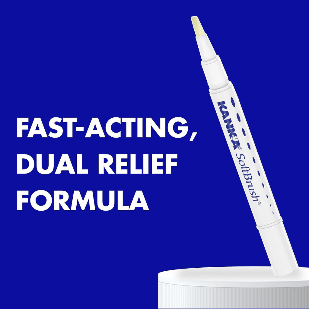 Kank-A Soft Brush Tooth & Mouth Pain Gel, Professional Strength, 0.07 Ounce, Dual Relief Formula for Toothaches, Gum & Other Mouth Pain, Easy to Use Pen Applicator, Fast-Acting Pain Relief