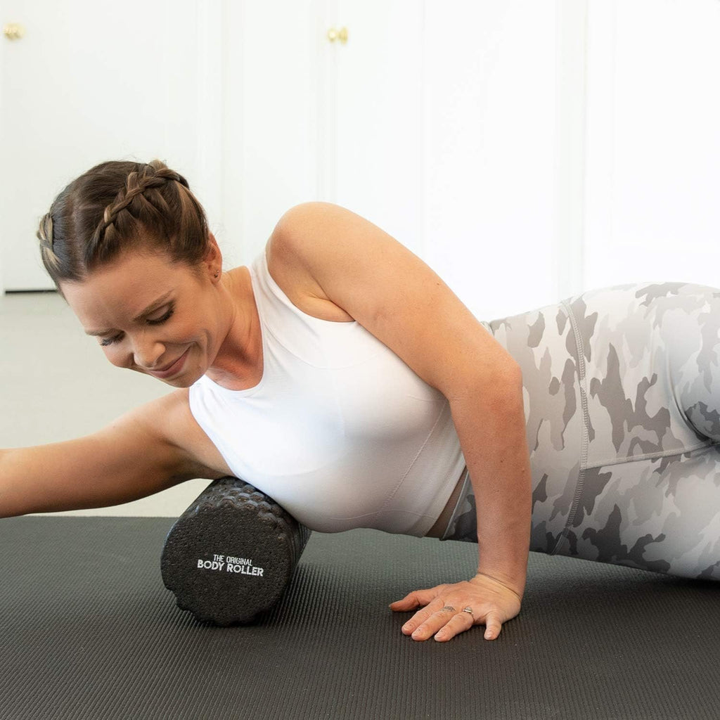 The Original Body Roller - High Density Foam Roller Massager for Deep Tissue Massage of the Back and Leg Muscles - Self Myofascial Release of Painful Trigger Point Muscle Adhesions (Black)