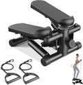 Sweetcrispy Mini Stair Steppers with Resistance Bands for Exercise at Home, Portable Exercise Twist Stepper Machine for Full Body Workout, 300LBS Capacity