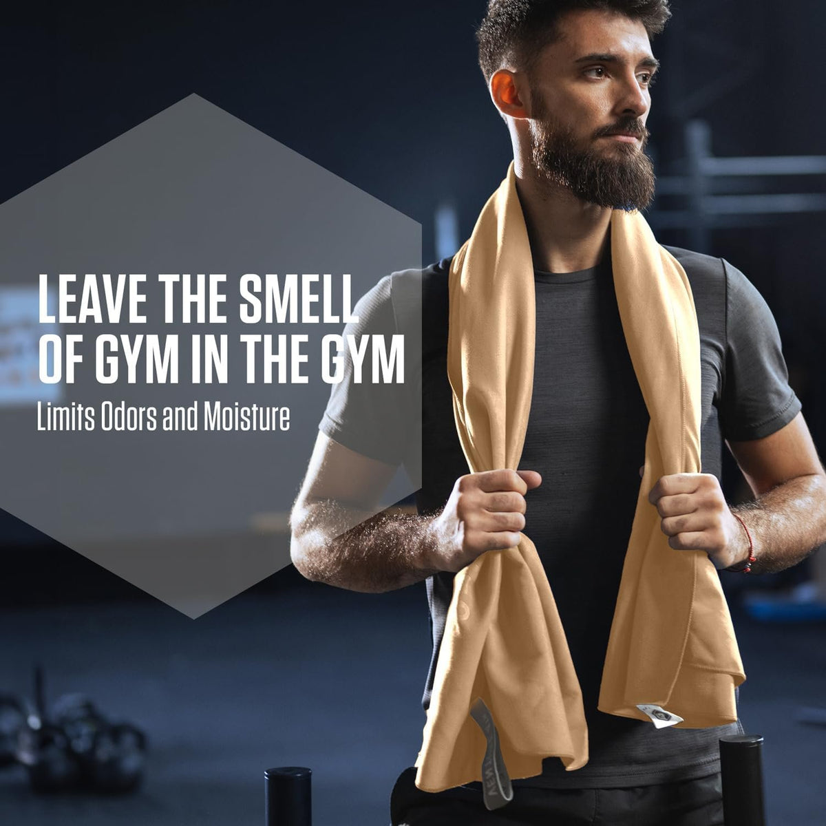 VENTURE 4TH Quick Dry Microfiber Towel for Camping & Gym - Beige Large | Lightweight, absorbs 7x more than cotton, dries fast & resists odor. Packable Travel Towel with tear-resistant carry bag.