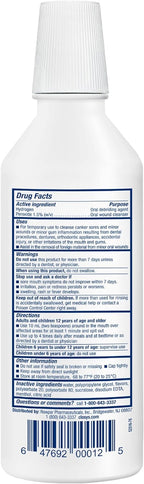 CloSYS Hydrogen Peroxide Mouthwash, 16 oz, Canker Sore Mouthwash | Alcohol-Free, Non-Burning, Cleanses and Heals Mouth Sore Rinse