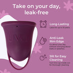 UVA Reusable Menstrual Cup Heavy Flow Kit with Sterilizer - Size B - 10-Year Durable & Leak-Proof Silicone - Large Menstrual Cup, Sterilizer & Traveling Bag Period Cup Set