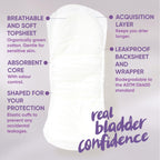 Oi | Organic Initiative Incontinence Pads for Women | Certified Organic Cotton Topsheet, Breathable, Hypoallergenic | Suitable for Postpartum | Maxi Plus (410mm) 20 pads