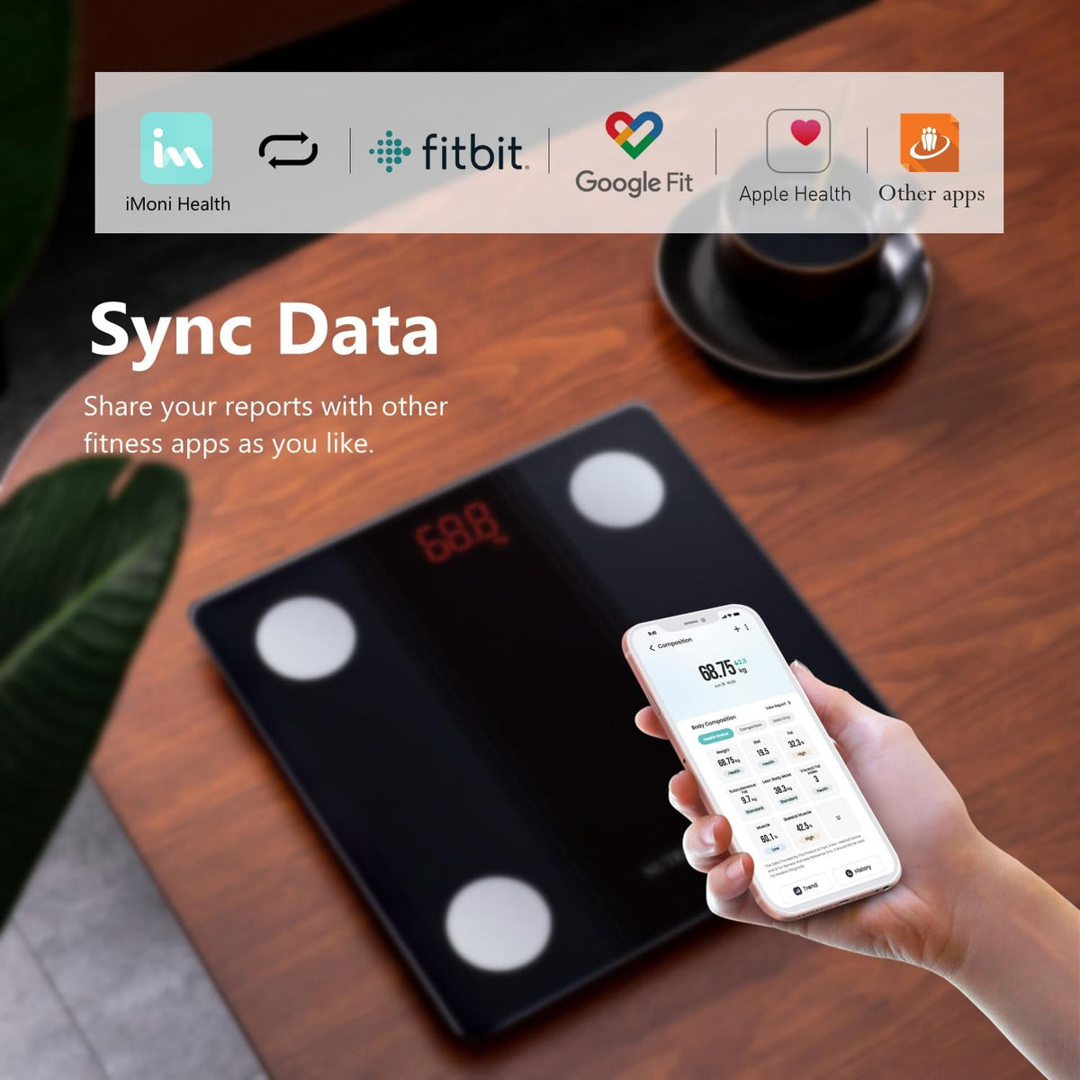 NUTRI FIT Bathroom Scale Smart Digital Bluetooth Scales for Body Weight