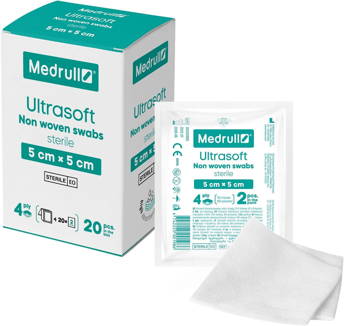 Medrull Medical Gauze Sterile 5 cm 2 pieces