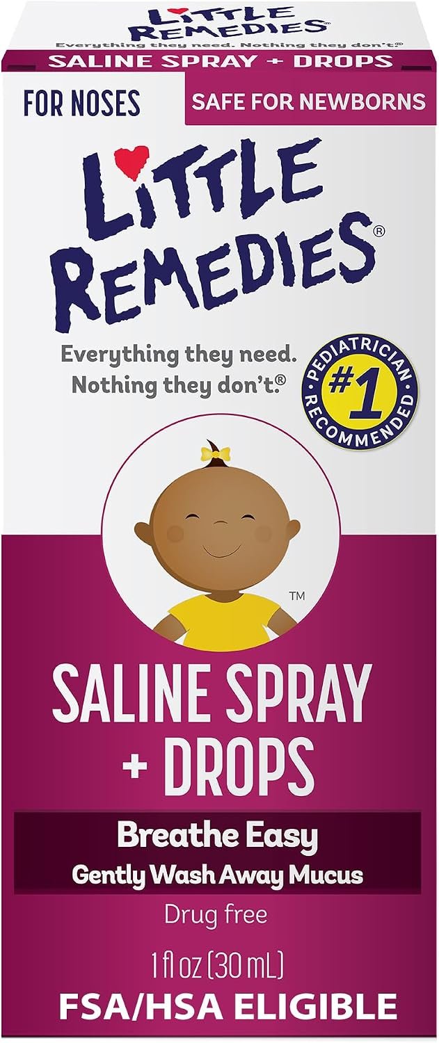 Little Remedies Sterile Baby Saline Nasal Spray and Drops, 1 Fl Oz