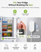 WiFi Freezer Thermometer Alarm with Digital Monitor Hub, App and Email Alerts, 2-Year Data Export, No Subscription Fee, 2 Remote Temperature Sensors for Home Refrigerator, Fridge, Freezer