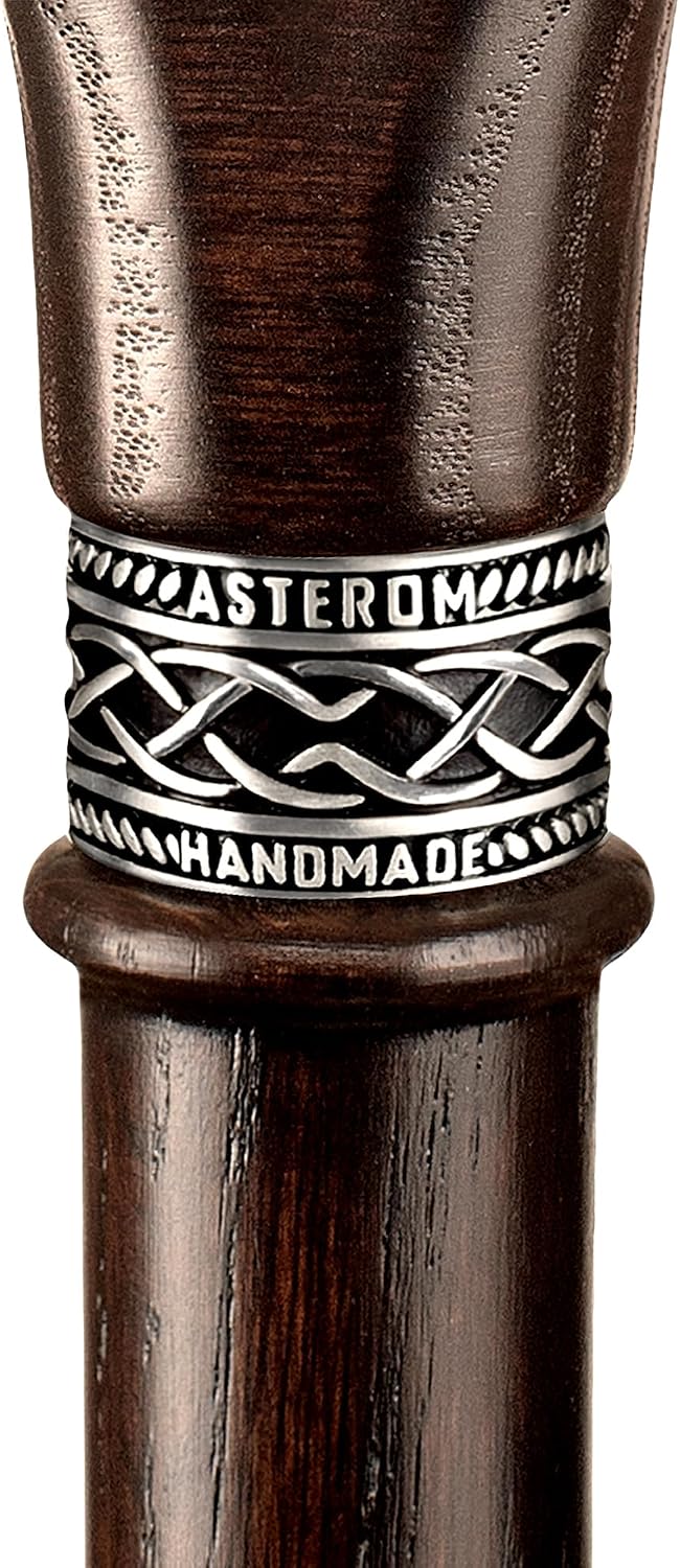 Asterom Handcrafted Walking Cane, Stylish Wooden Canes for Men, Oak Wood