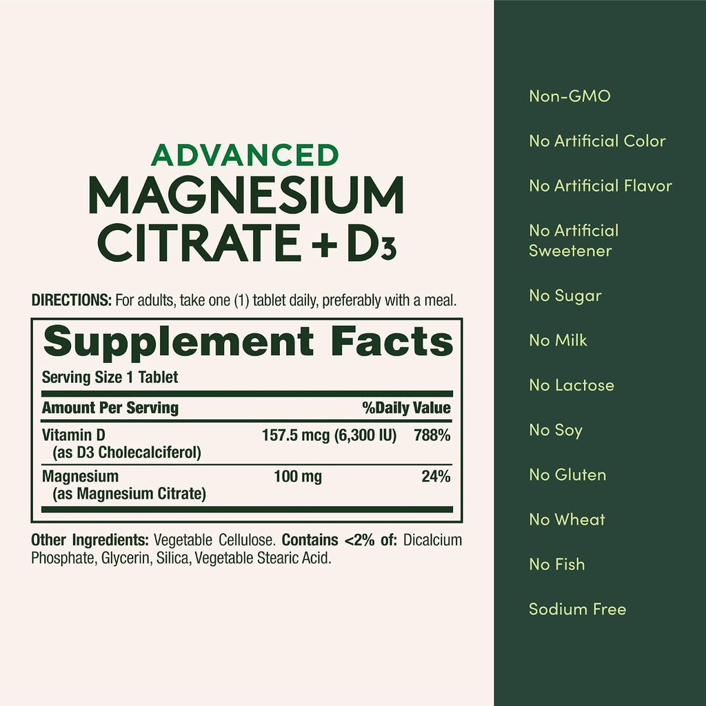 Nature's Bounty Advanced Vitamin D3 with Magnesium Citrate Immune Formula