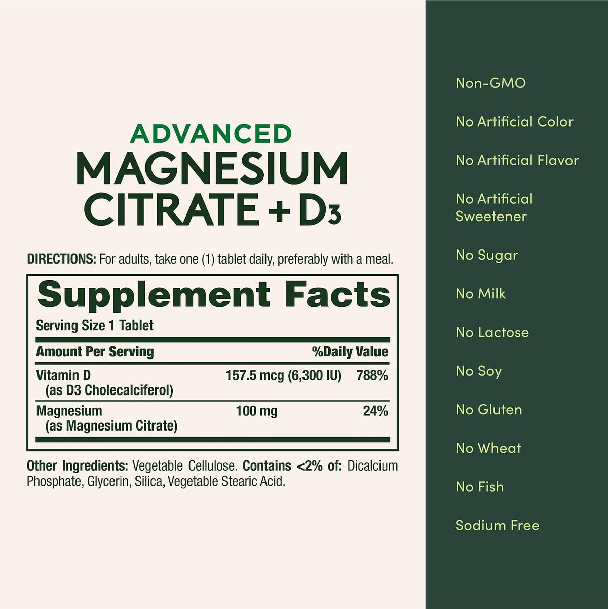 Nature's Bounty Advanced Vitamin D3 with Magnesium Citrate Immune Formula