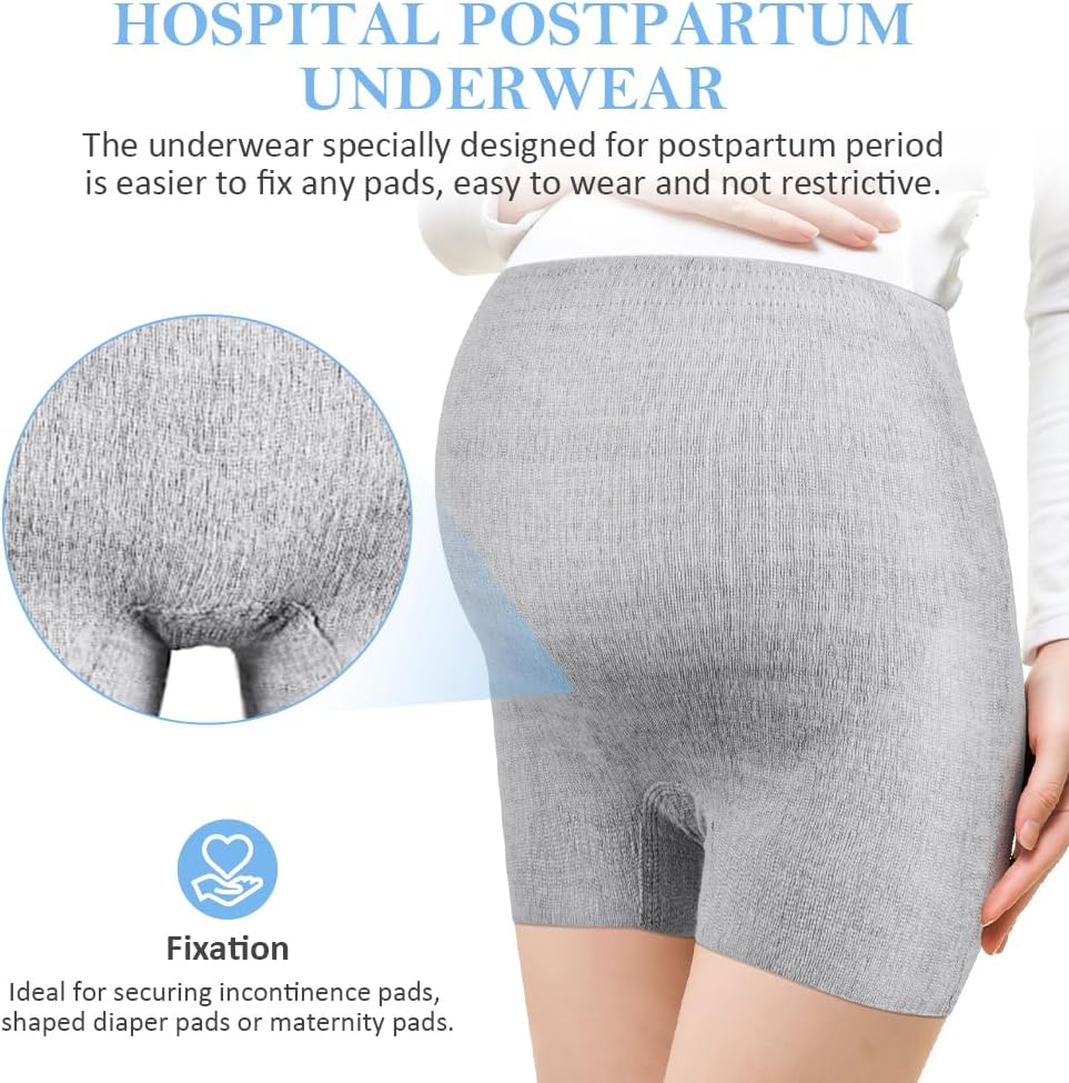 ACWOO Disposable High Waist Postpartum Underwear for Caesarean Section 9 PCS Seamless Pregnant Panties Maternity Caesarean Underwear Super Stretchy Breathable Absorbent