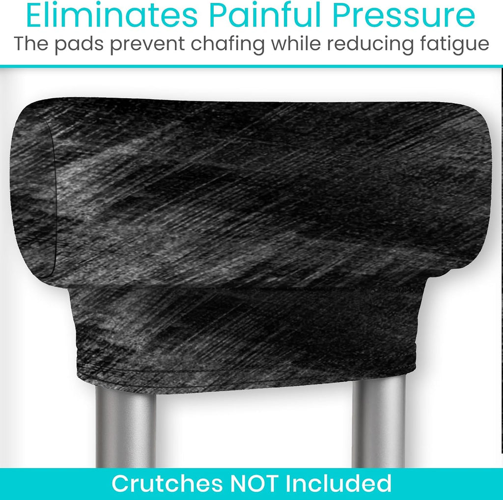 Vive Premium Crutch Pads & Hand Grips - Comfortable, Breathable | Machine Washable Padding - Moisture Wicking & Odor Reducing Pillow Accessory Covers for Adult & Youth Walking Crutches