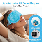 NEWGO Cooling Eye Mask for After Surgery, Reusable Gel Face Ice Pack, Blue