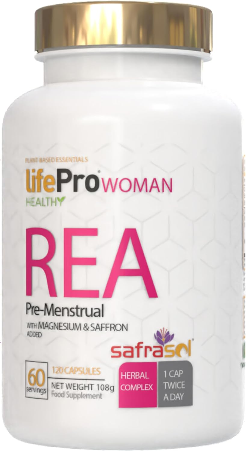 Life Pro Vitex Agnus Castus REA, Feminine Supplement with Magnesium and Saffron for Hormone Balance, Emotional Wellness and Premenstrual Symptom Relief, European Vegan Quality with 120 Capsules