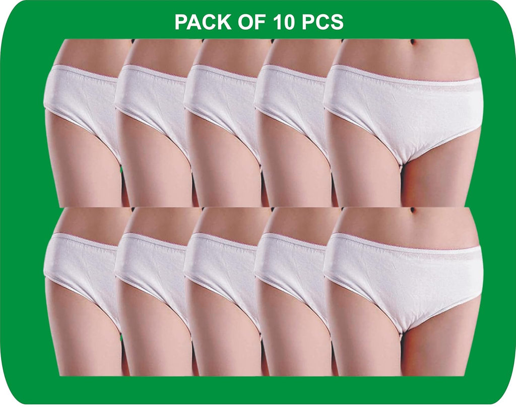 Disposable Panties for Women - Pack of 10, Soft & Breathable Maternity Underwear, Postpartum Panties for Hospital Stays, Travel, Spa and Daily Use, High Elasticity Fits Small to XXL (Black)