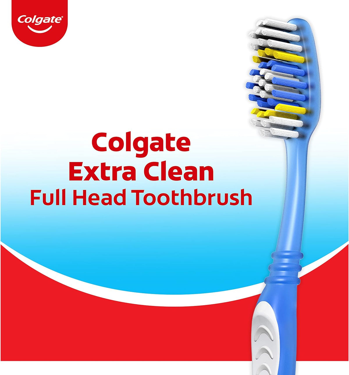 Colgate Extra Clean Full Head Toothbrush, Soft, 6 Pack | Soft Bristles, Full Head Design, Everyday Cleaning, Easy Grip Handle, Bulk Toothbrush Pack