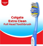 Colgate Extra Clean Full Head Toothbrush, Soft, 6 Pack | Soft Bristles, Full Head Design, Everyday Cleaning, Easy Grip Handle, Bulk Toothbrush Pack