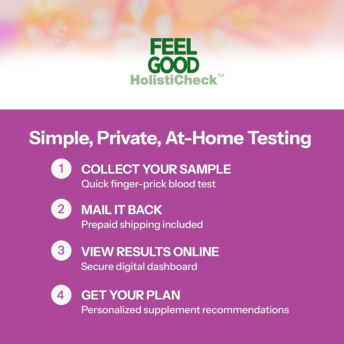 Feelgood HolistiCheck™ Women's Wellness Test, at-Home Sample Collection Kit