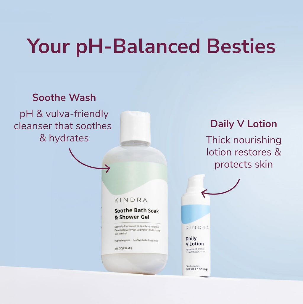 Kindra Soothe Vulva Wash - pH Balanced Unscented Intimate Feminine Wash