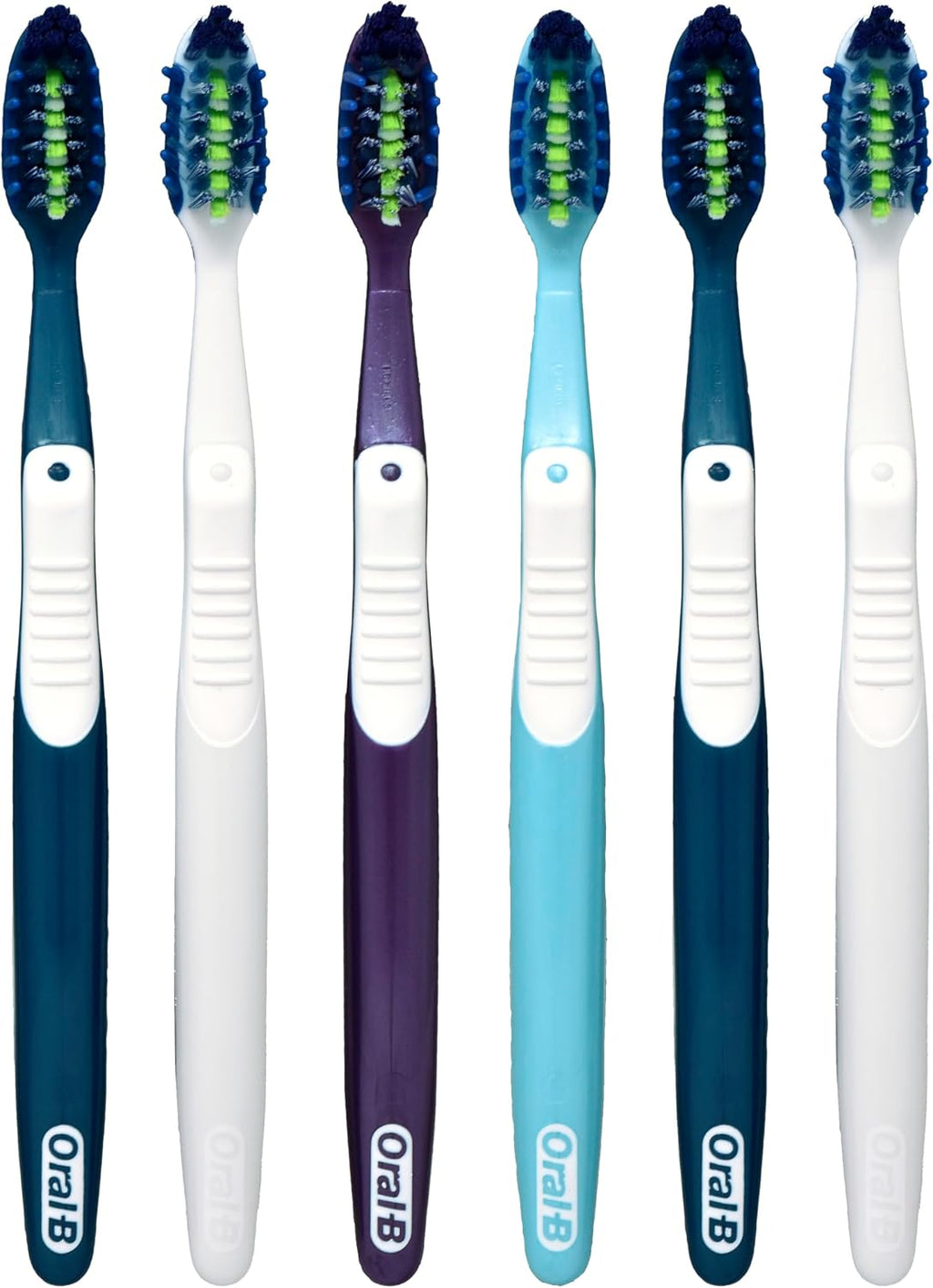 Oral-B Pro Clean CrossAction Manual Toothbrush, 6- Pack, Medium Soft Bristle Brushes for Adults, Deep Plaque Removal, Daily Gum Health and Fresh Breath, Travel Toiletries