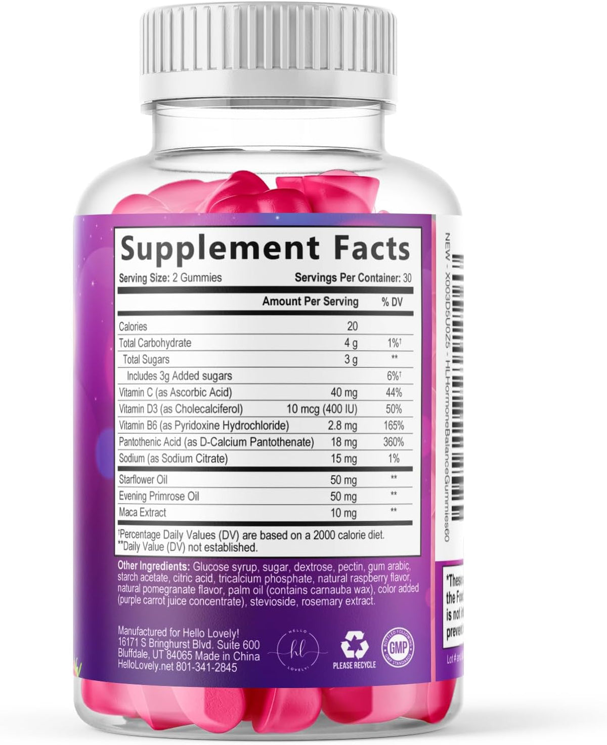 Menopause Supplements for Women - Natural Menopause Relief Support, Hormonal Balance & Hormone Support for Night Sweats, Hot Flashes & Mood Swings - 60 Vegetarian Gummies